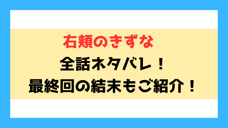 『右頬のきずな』ネタバレ！最終回・結末もご紹介！