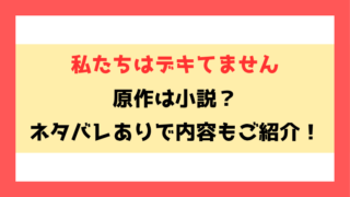 『私たちはデキてません』原作は小説？全話ネタバレと感想もご紹介！